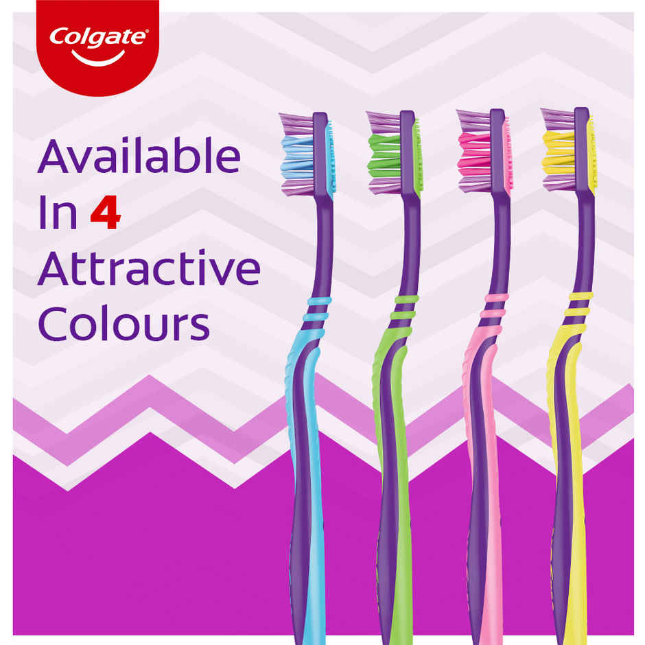 Colgate ZigZag Soft Bristle Toothbrush, Compact Brush Head for Deep & Complete Cleansing