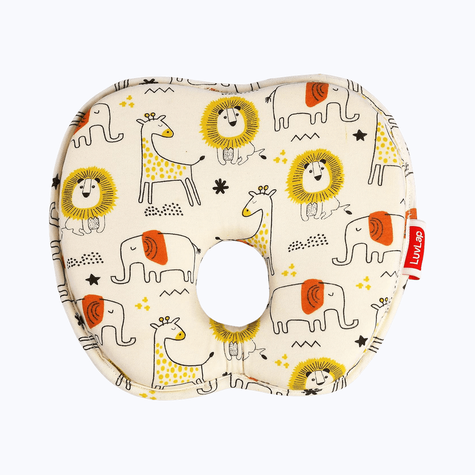 LuvLap New Born Baby Head Sleeping Pillow of Apple Shape, to Prevent Flat Head Syndrome, 0m+