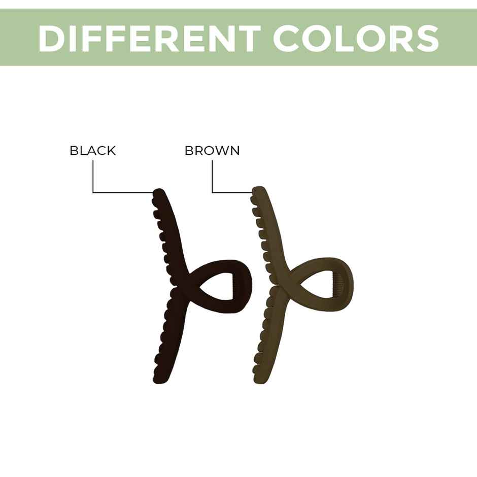 Prolume T-Shape Claw Clips Hair Accessories For Women/Girl (Black,Brown)