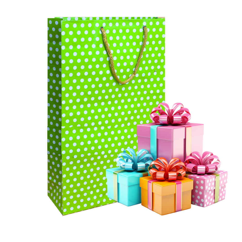 SE7EN Polka Dot Gifting Paper Bag | Green - M