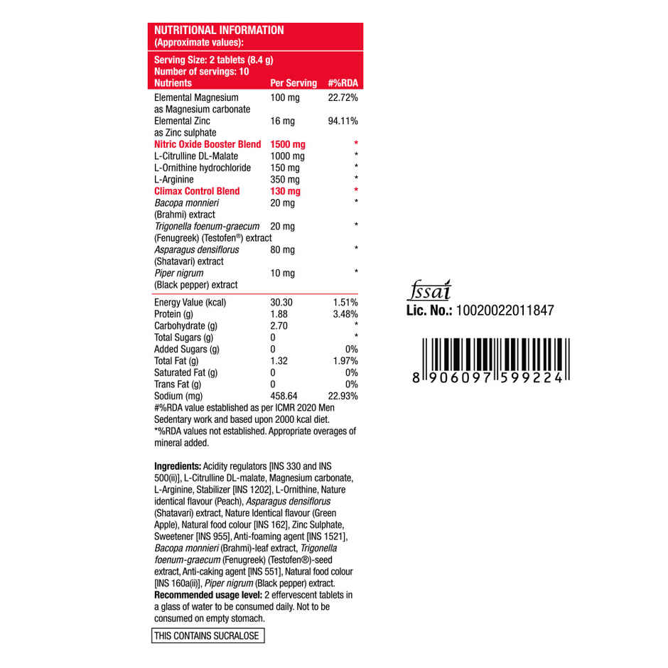 Fast&Up Delay Climax Testosterone Booster - Peach