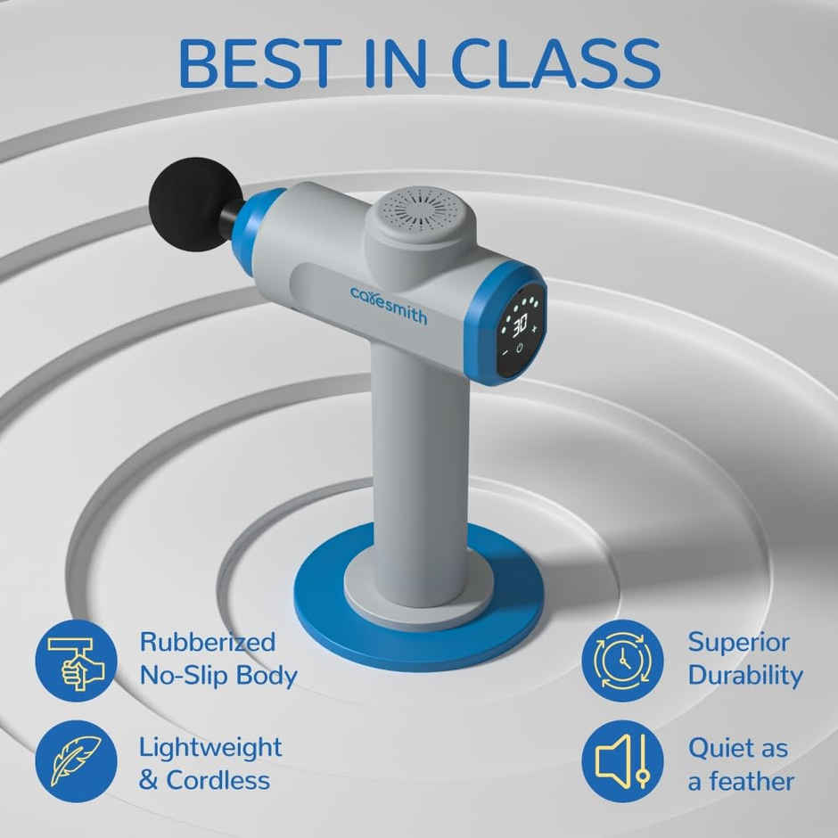 Caresmith CHARGE Massage Gun: Touchscreen-Controlled Percussion Massager for Precision Pain Relief