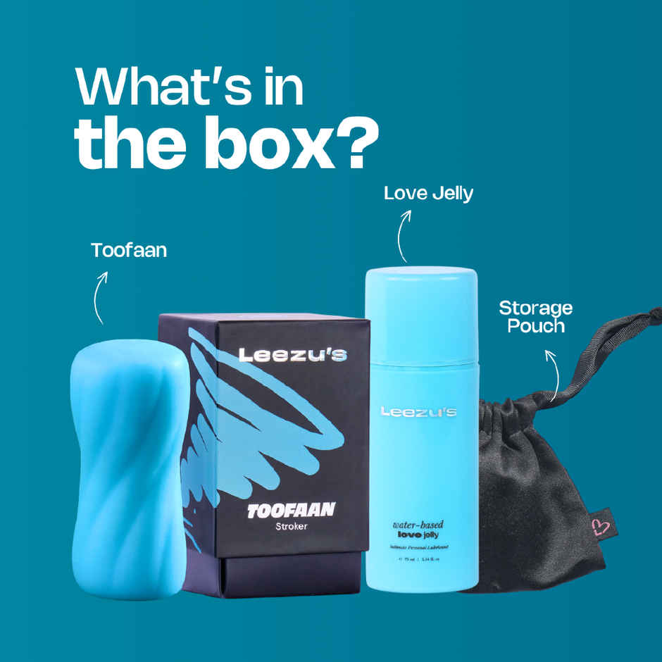 Leezu's Toofan Personal Massager Stroker with Water-Based Lube for Men