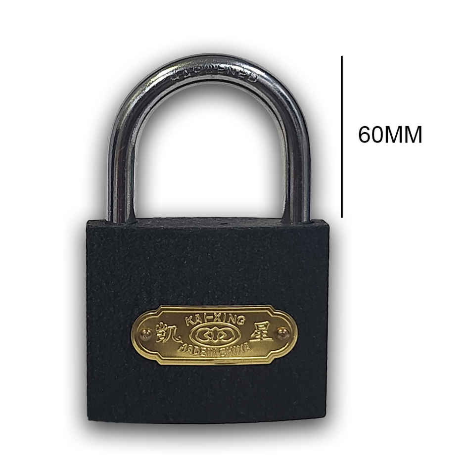 Chrome 60Mm Pad Lock Black