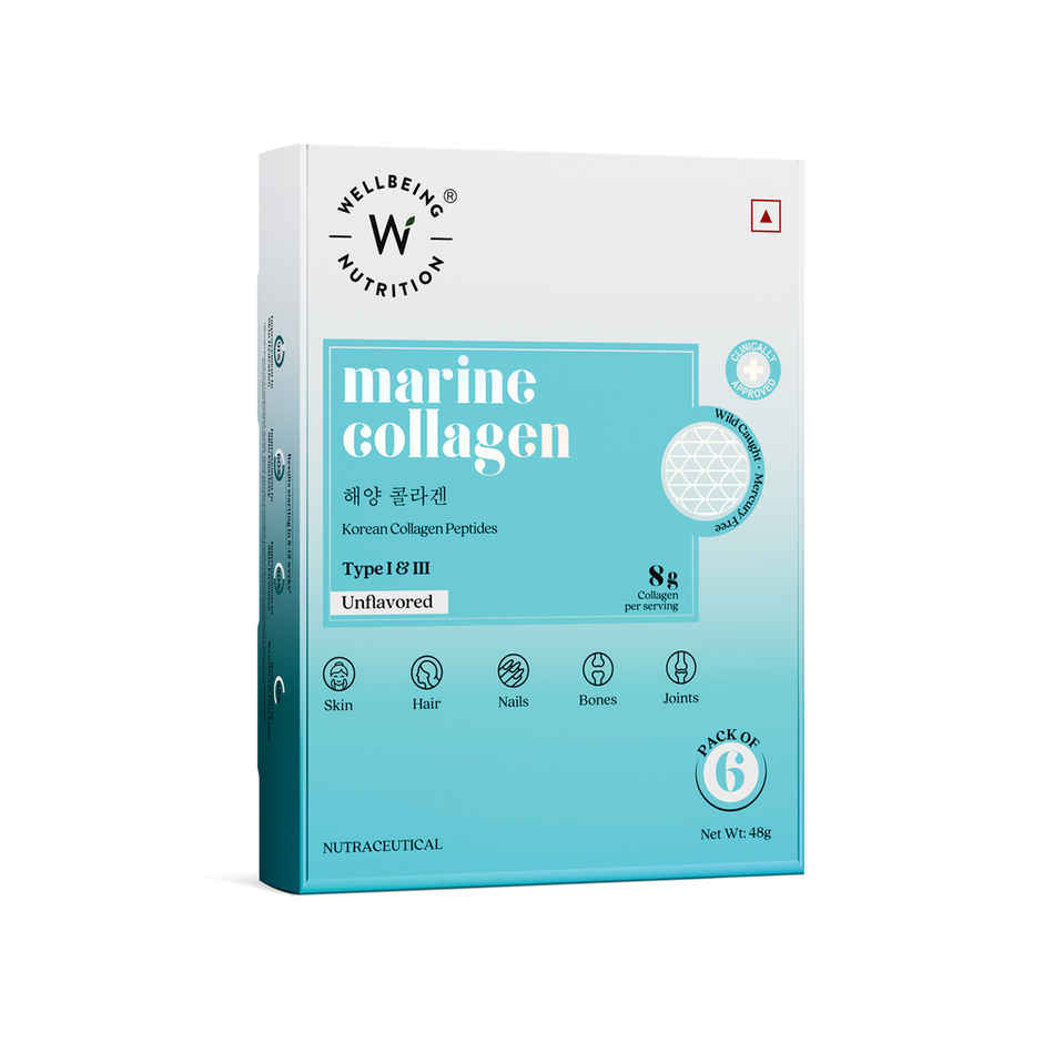 Wellbeing Nutrition Pure Korean Marine Collagen Supplements Unflavored 6 Sachets