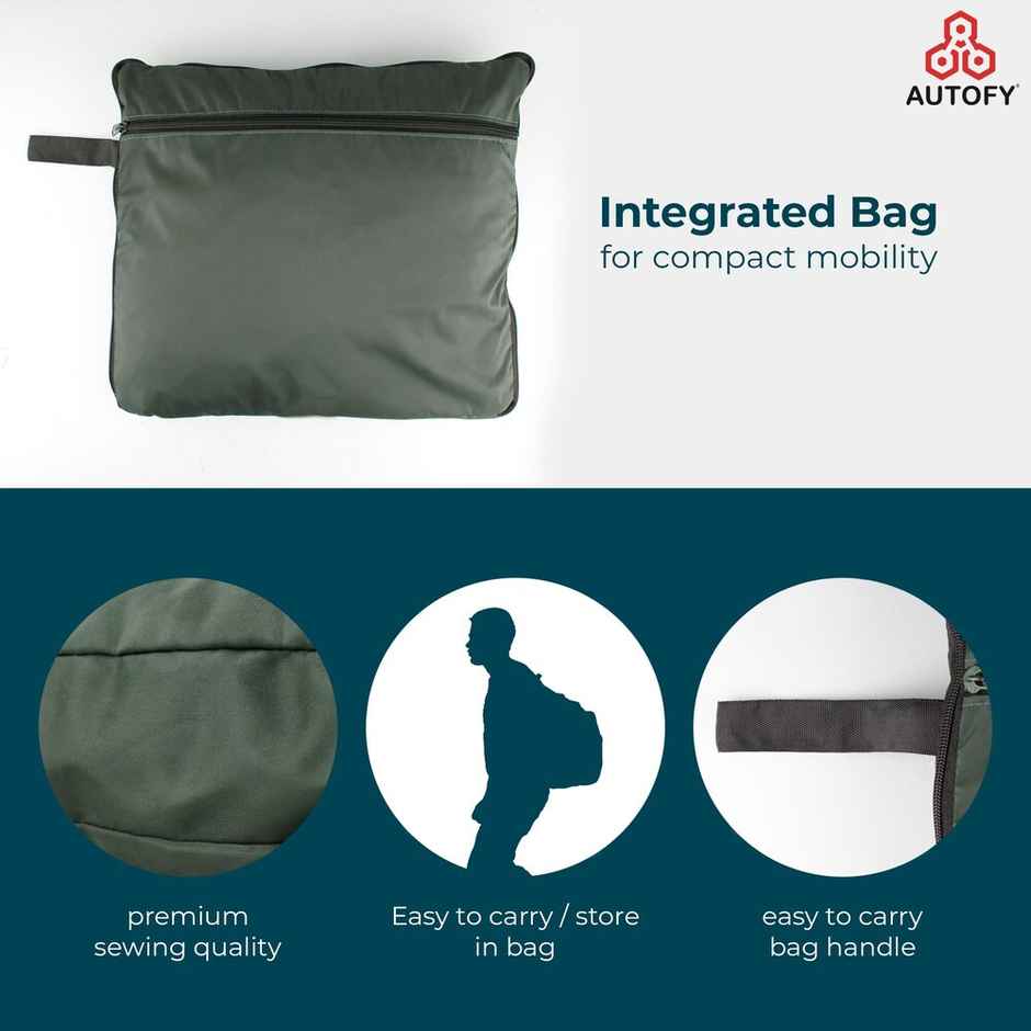 Autofy Glory 100% (Tested) Waterproof Bike Body Cover For Bikes Upto Royal Enfield Size - Black