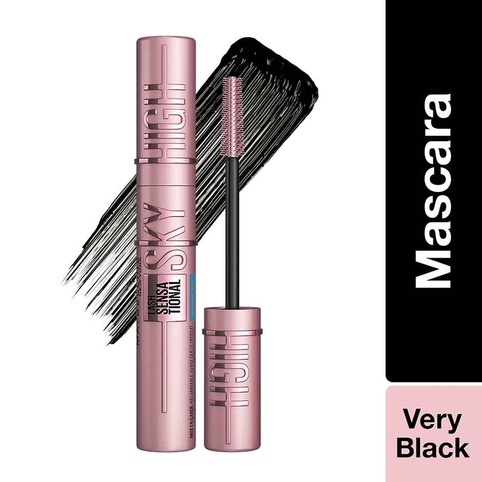Maybelline New York Lash Sensational Sky High Waterproof Mascara Lengthening & Volumizing Mascara With Bamboo Exract & Fibres Very Black 6Ml