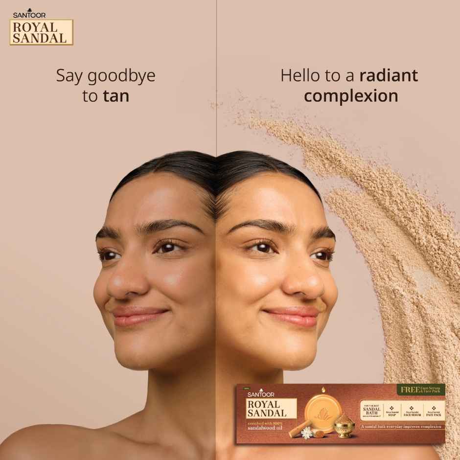 Santoor Royal Sandal Soap with Face Serum and Face Pack