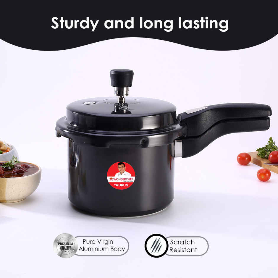 Wonderchef Taurus Hard Anodized Outer Lid Pressure Cooker 3 L