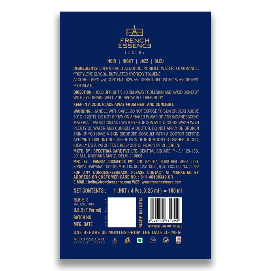 French Essence Gift Set - Edp | Men | Noir | Night | Jazz | Bleu