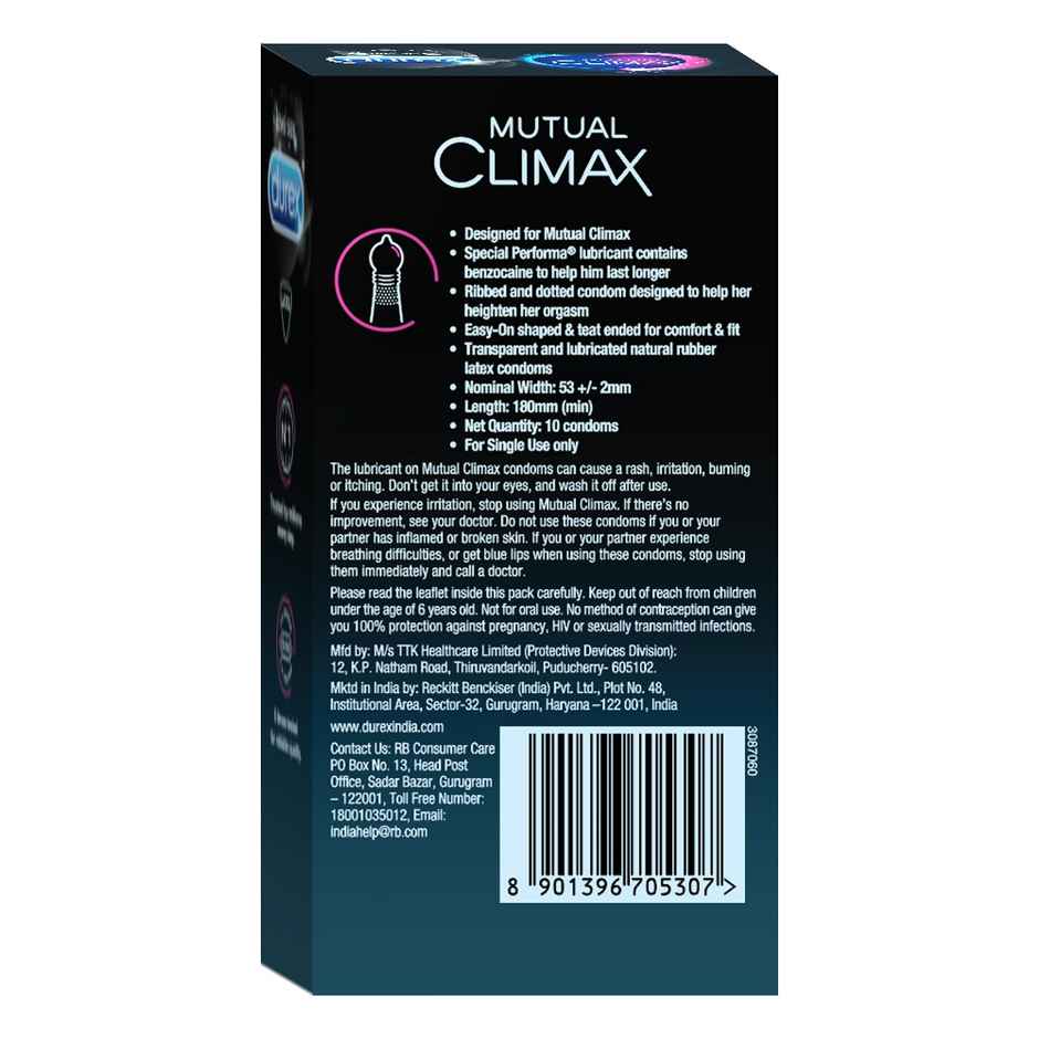 Durex Mutual Climax Condom - Long-Last Dotted Condoms Combo
