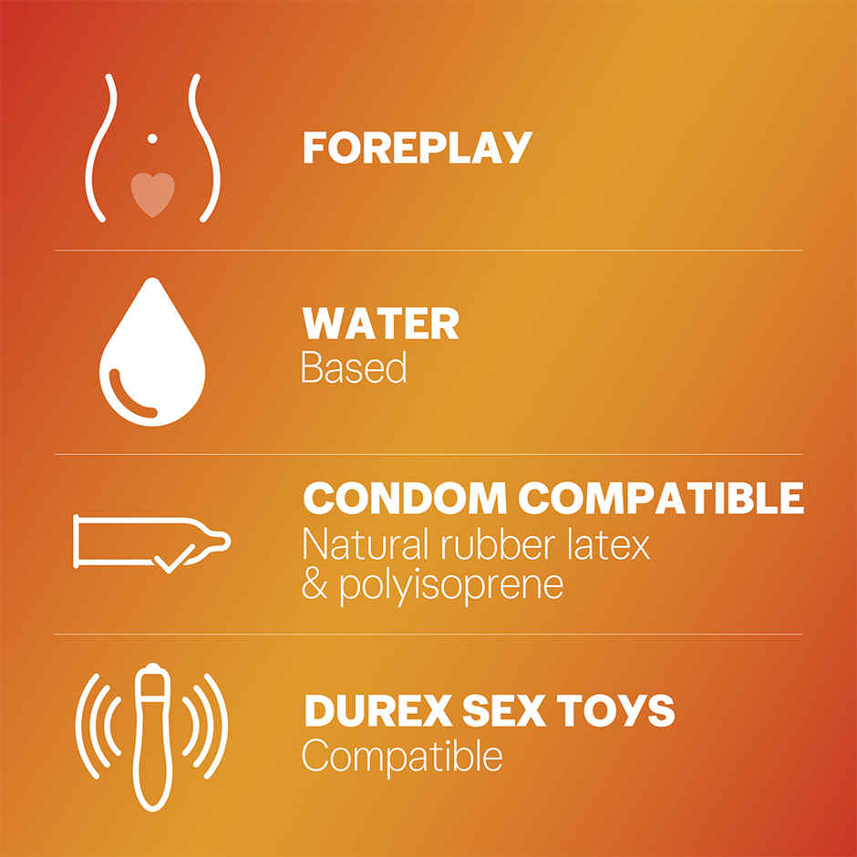 Durex Real Feel Condoms For Men For Real Skin On Skin Feeling Latex Free (3pc) & Durex Lube- Sensual- Water Based Lubricant (200ml) Combo