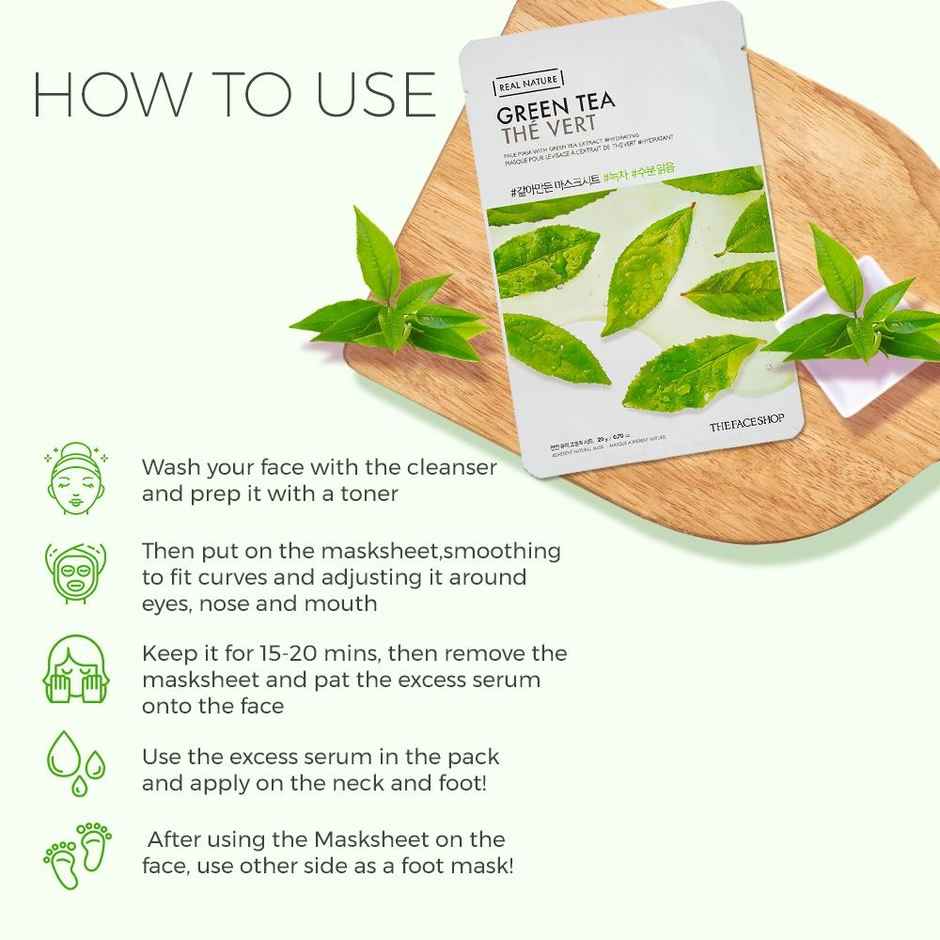 The Face Shop Real Nature Green Tea Face Mask | Sheet Mask