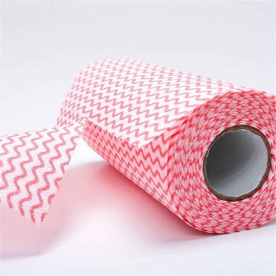 EZEE Non Woven Reusable Kitchen Towel Roll | 80 Pulls Per Roll | Pink