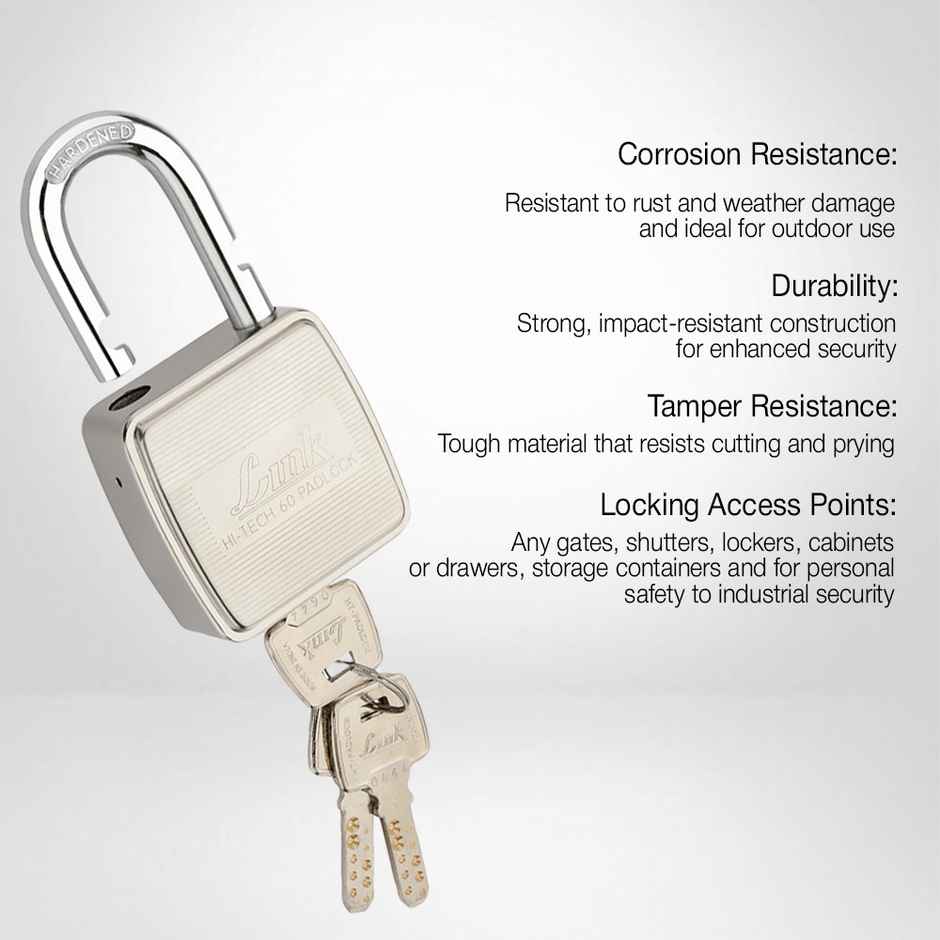 Link HT-60 mm Lock with 3 hi-tech Keys | Locks for Home