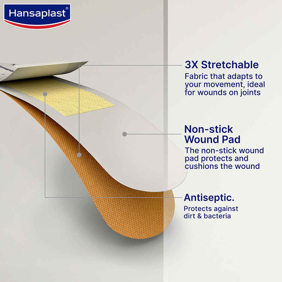 Hansaplast Antiseptic Elastic Bandage | Blocks 99% of Bacteria | 3X Strechable | Water Repellant
