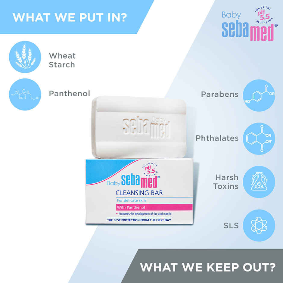 Baby Sebamed Cleansing Bar | pH 5.5 | Newborn bathing | Soap Free | Tear Free