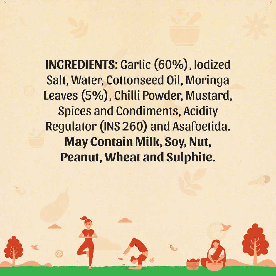 Mothers Recipe Hearty Roots Garlic Pickle With Moringa Leaves