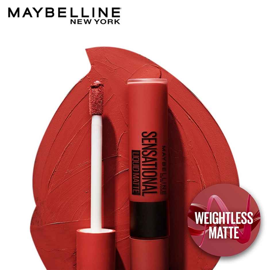 Maybelline New York Sensational Liquid Matte Lipstick - 12 More Than Red
