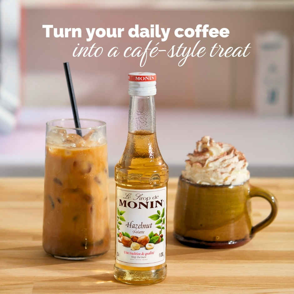 Monin Hazelnut Syrup for Coffee, Shakes and Mocktails