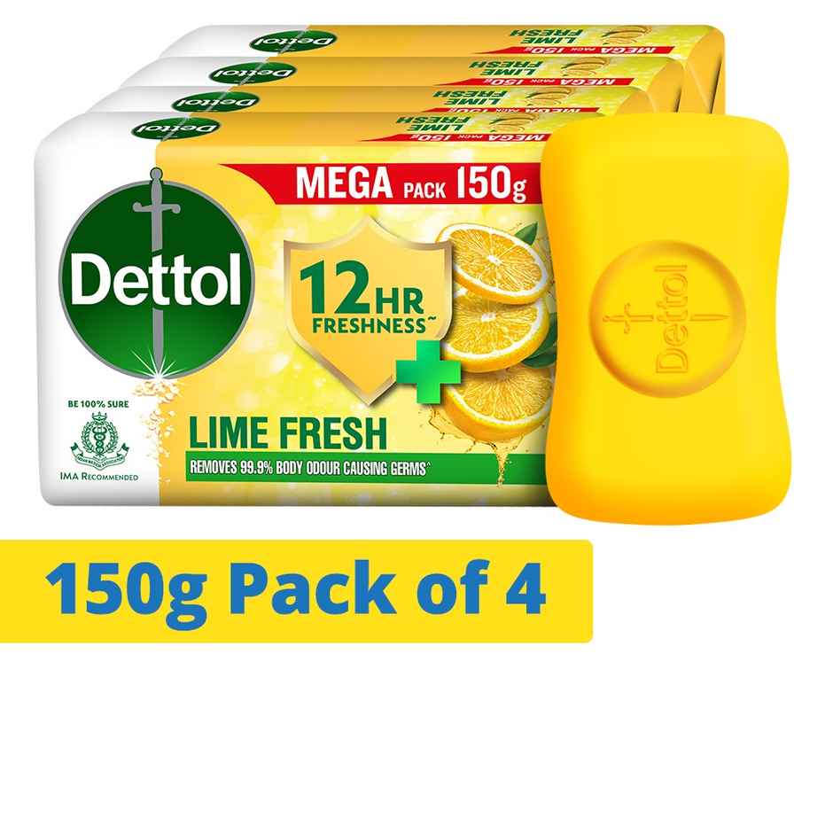 Dettol Lime Fresh Bathing Soap Bar with 12hr Freshness