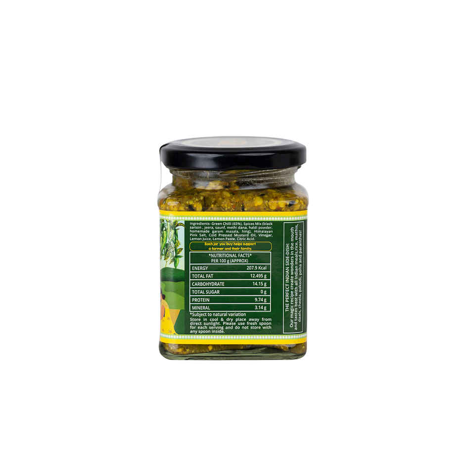 The Little Farm Co. Green Chilli Pickle Achaar | No Added Preservatives
