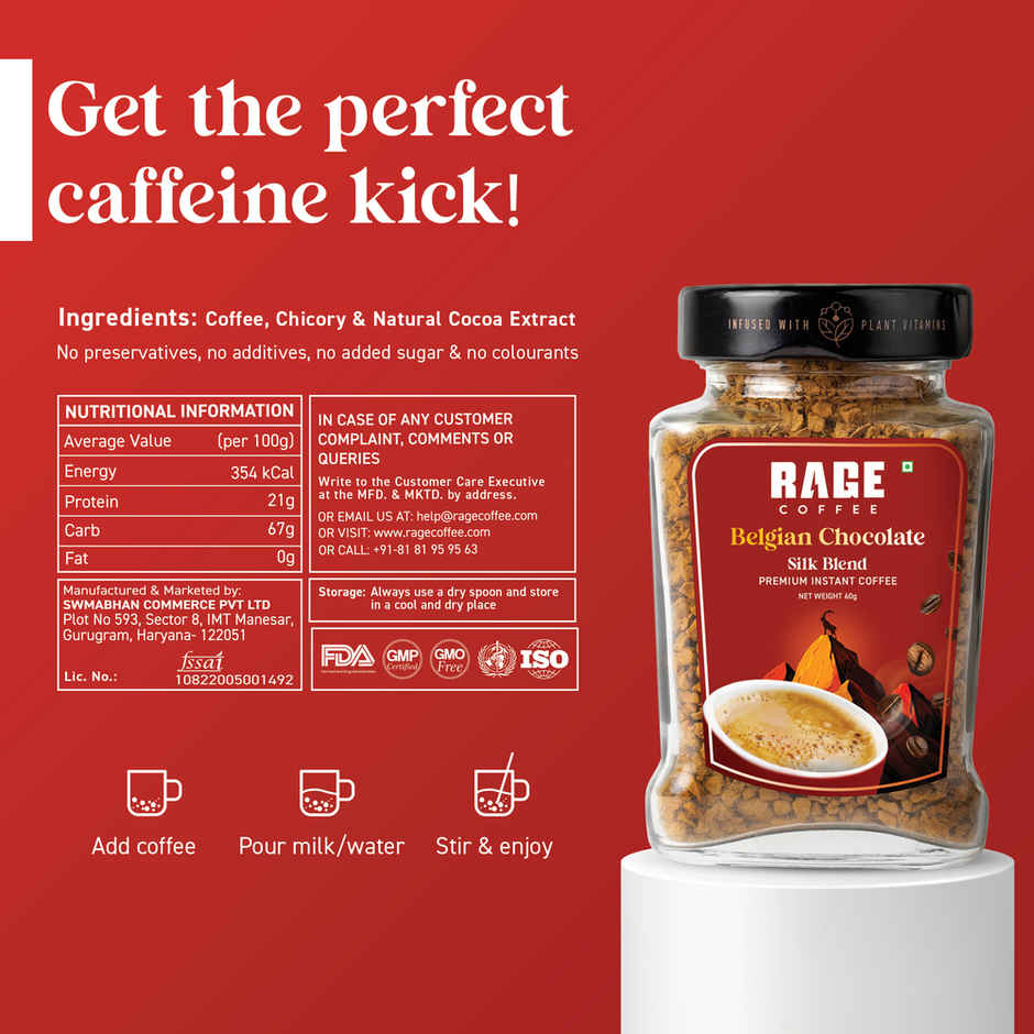 Rage Coffee Silk Blend Belgian Chocolate Instant Coffee