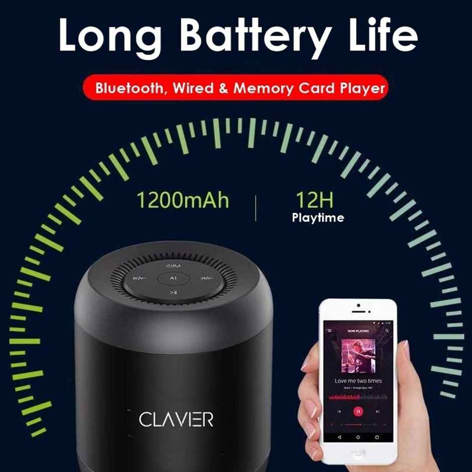 Sounce Clavier Atom SuperBass 5 W Bluetooth Speaker HD Sound | Black