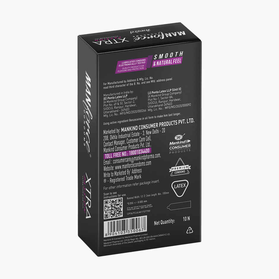 Manforce Xtra Passion Climax Delay Ultra Thin Condom (1pc) & Manforce Xtra Pleasure Climax Delay Dotted Condom (1pc) Combo