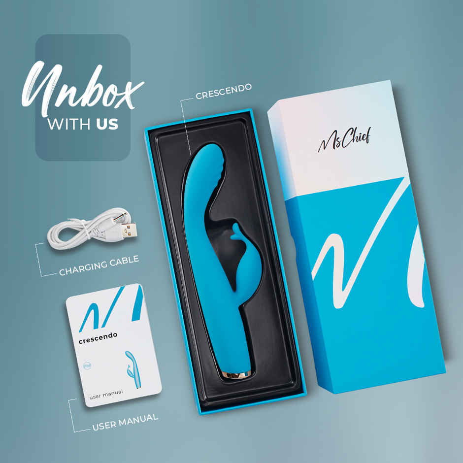 MsChief Crescendo Dual Spot 10 Frequencies And 5 Speeds | Bent Angle | Waterproof | Massager