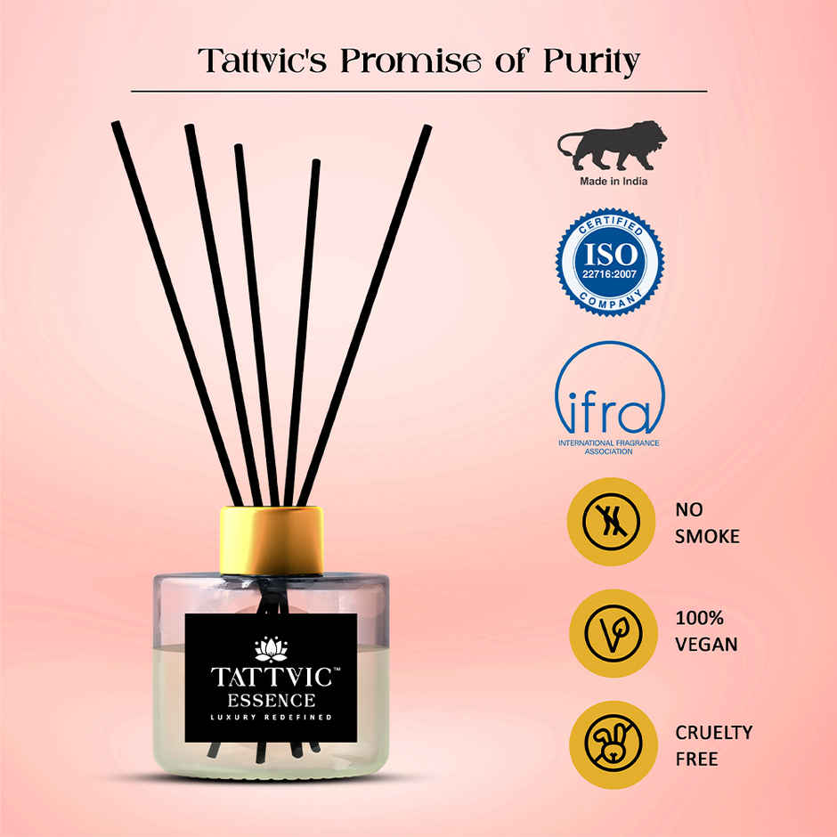 Tattvic Essence Luxury Reed Diffuser Set | Peach & Saffron - 120 ml
