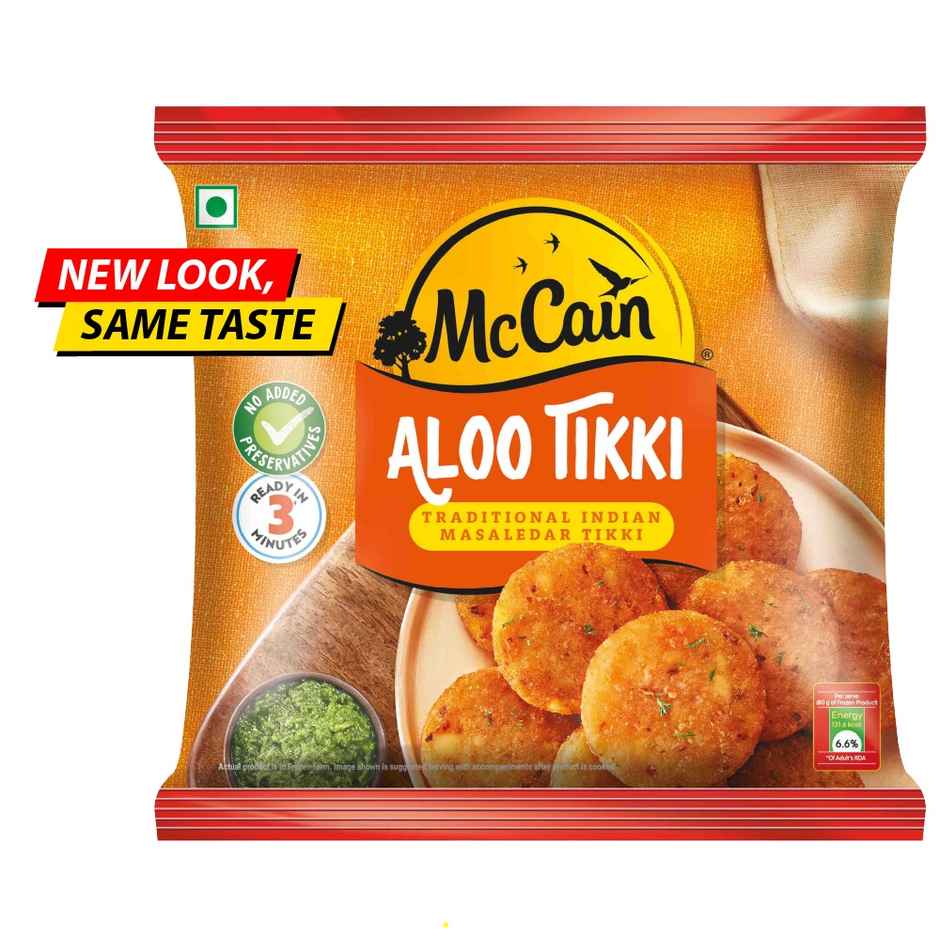 Kissan Teekhi Lehsun Mirch Chutney Doy (100g) & Mccain Aloo Tikki | Frozen Ready To Cook Potato Snack (400g) Combo