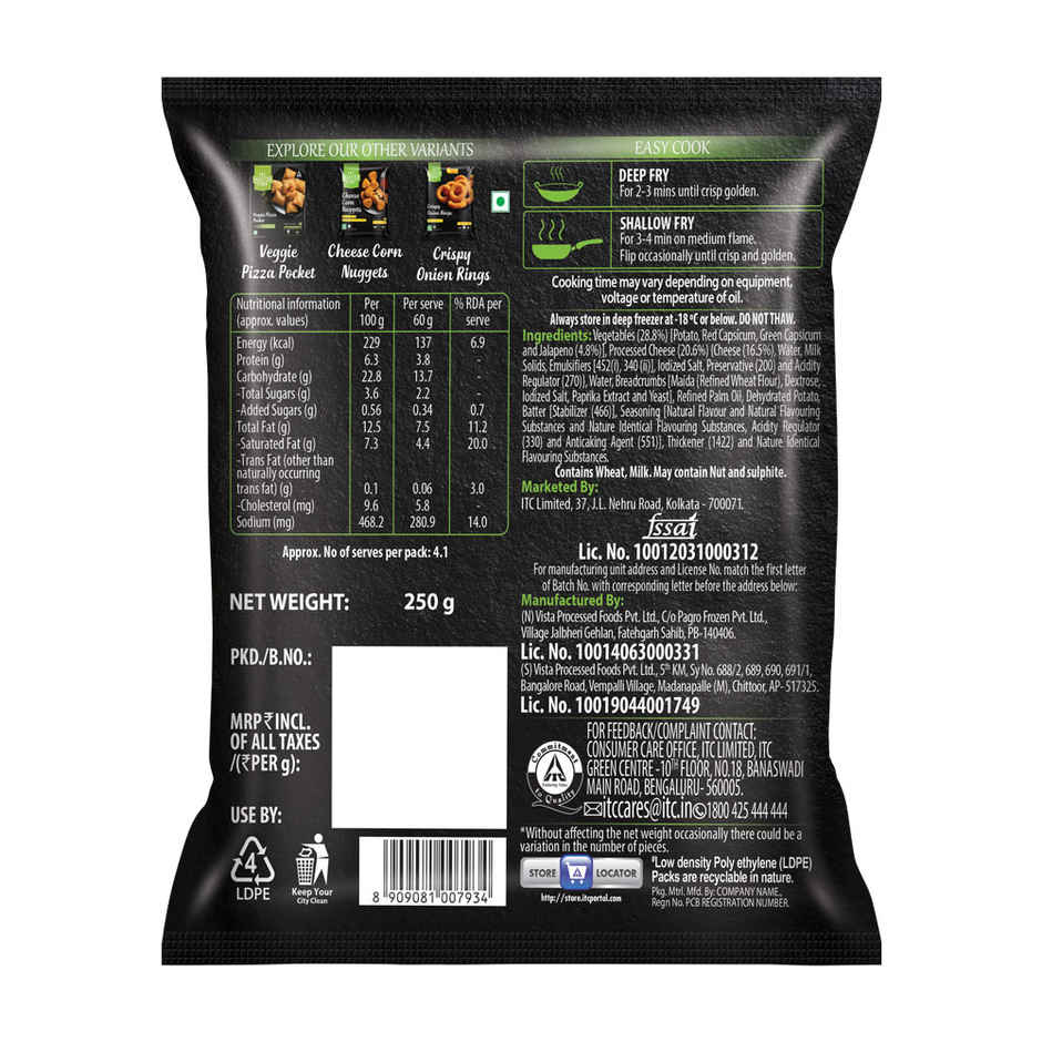 ITC Master Chef Frozen Cheese And Jalapeno Nuggets