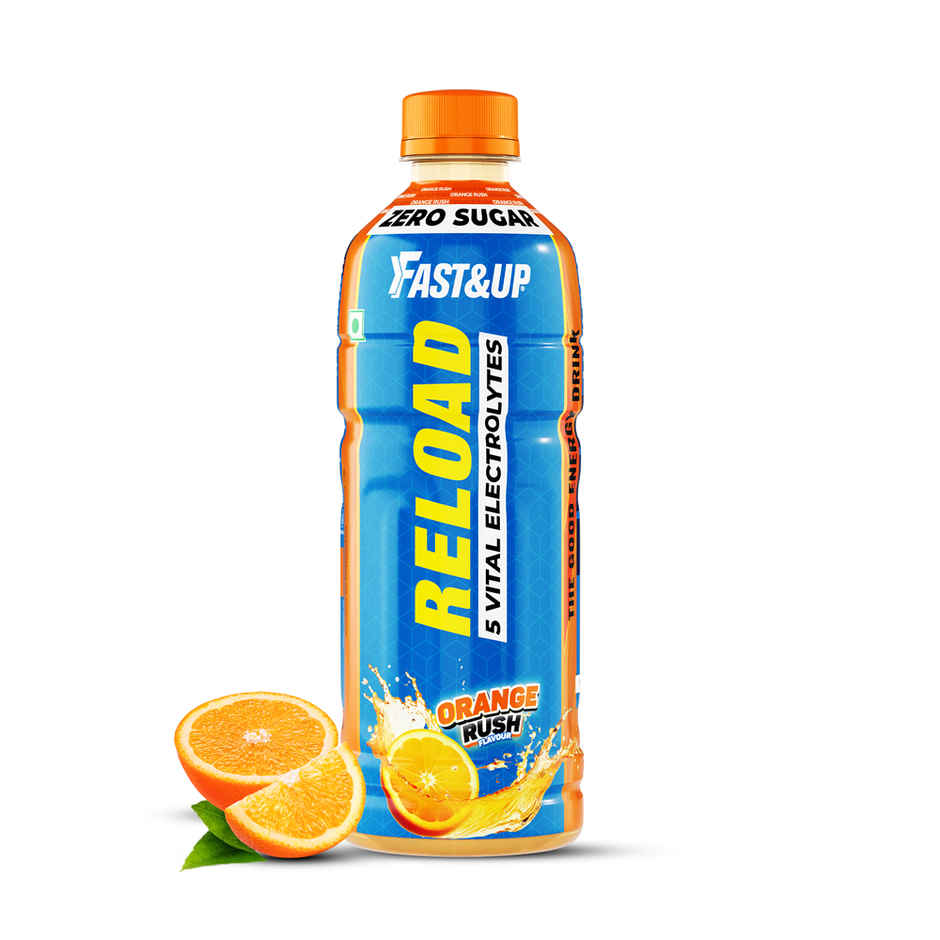 Fast&Up Reload Orange Zero Sugar Energy Drink | Instant Electrolytes | Healthy & Refreshing Drink
