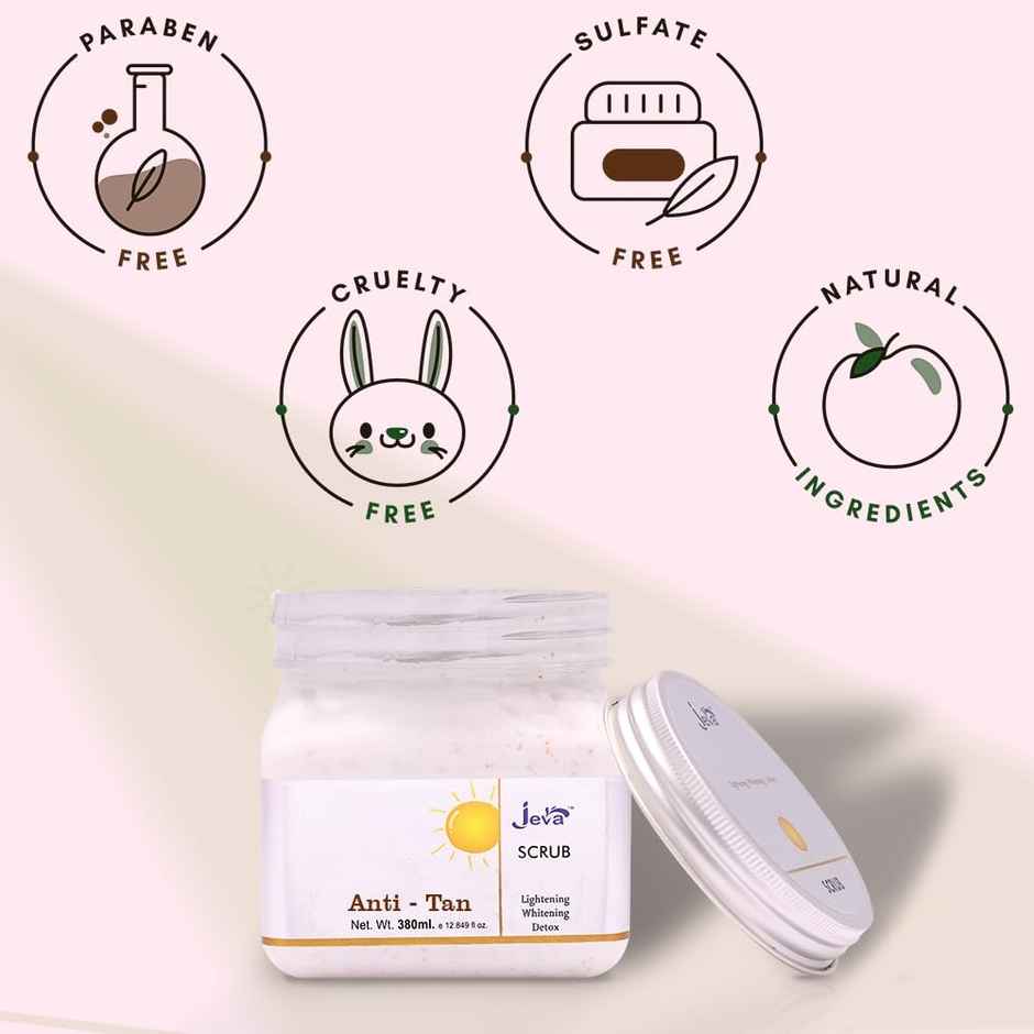 Jeva Anti-Tan Detox Scrub - Skin Brightening & Tan Removal Gel