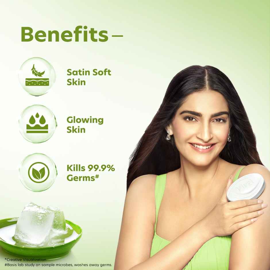 Vivel Aloe Vera Grade 1 Bathing Soap with Vitamin E for Soft Glowing skin