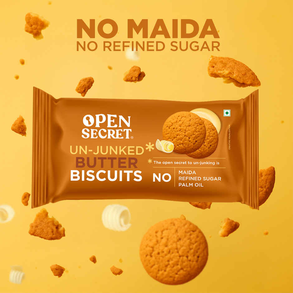 Open Secret Zero Maida Butter Biscuit | Healthy Snacks with Zero Refined Sugar & No Palm Oil