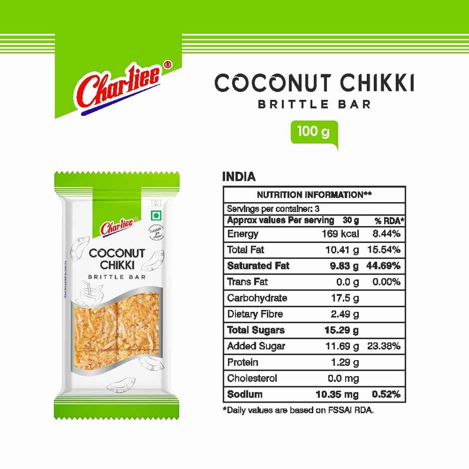 Charliee Coconut Chikki | Sweet & Crunchy