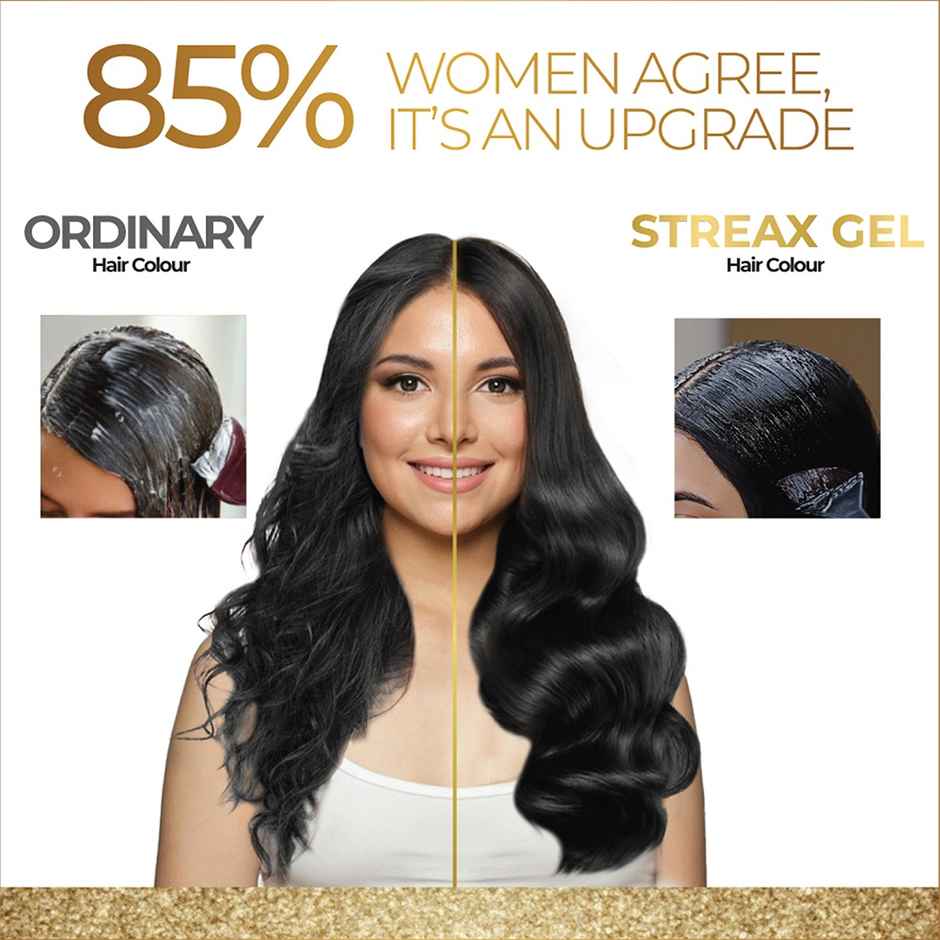 Streax Gel Hair Colour For Women, Natural Brown 4 |No Ammonia Hair Color|100% Grey Coverage