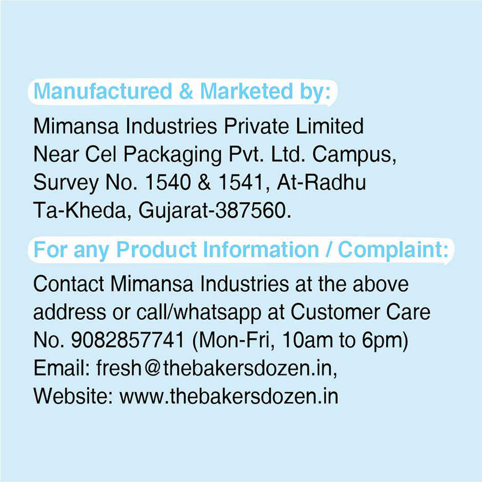 The Baker'S Dozen Zero Maida Donut Cake | Soft & Indulgent (42g) & The Baker'S Dozen Zero Maida Chocolate Brownie | Bakery Delight (55g) & The Baker'S Dozen Choco Chip Muffin | Soft & Chocolatey (45g) Combo