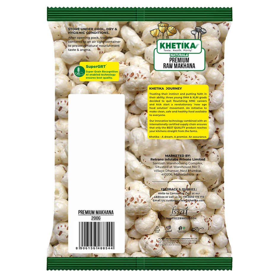 Khetika Premium Jumbo Makhana | Foxnut | Phool Makhana)