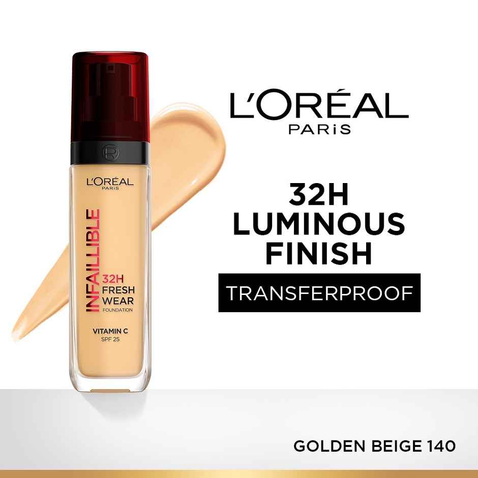 L'Oreal Paris Infallible 32H Fresh Wear Foundation, 140 Golden Beige