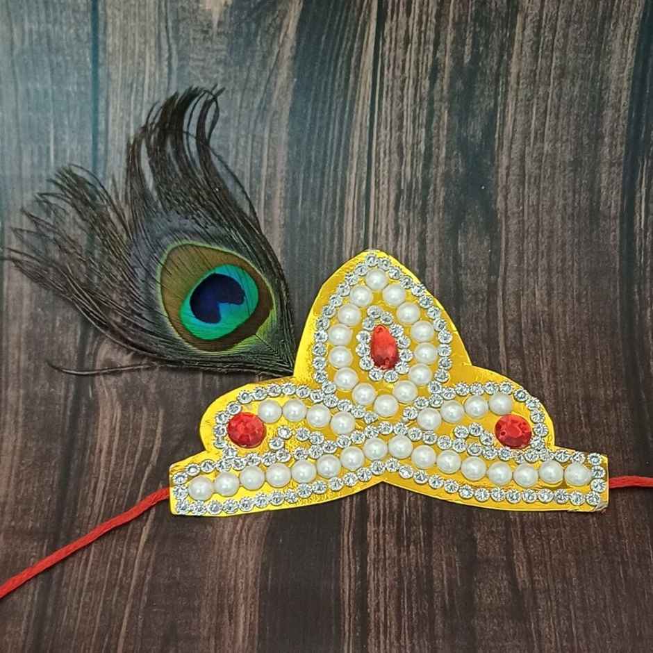 Kids Moti Mukut With Mor Pankh | 13 x 13 cm | Gullak