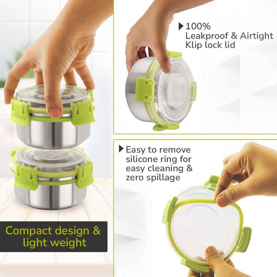 Magnus Avanza 3 Prime Lunch Box Set | Stainless Steel | Airtight Leakproof | Insulated Cover