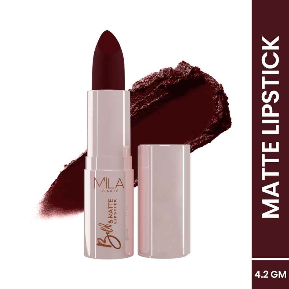 Mila Beaute Bold & Matte Lipstick Highly Pigmented & Soft Matte Finish | 24 Truffle