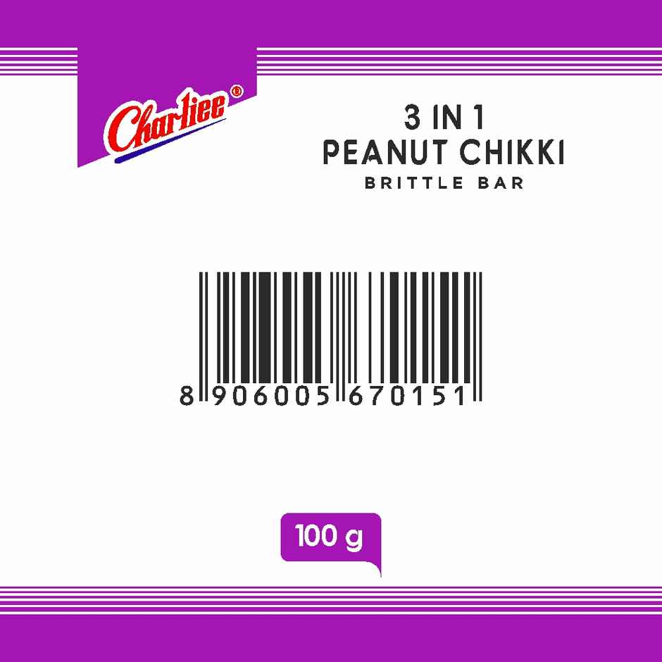 Charliee 3 In 1 Peanut Chikki | Sweet & Crunchy
