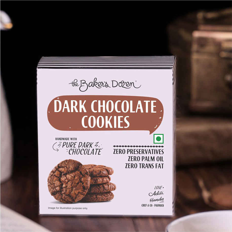 The Baker's Dozen Dark Chocolate Cookies | Premium Biscuit Handmade Cookies | Choco Chip Cookies