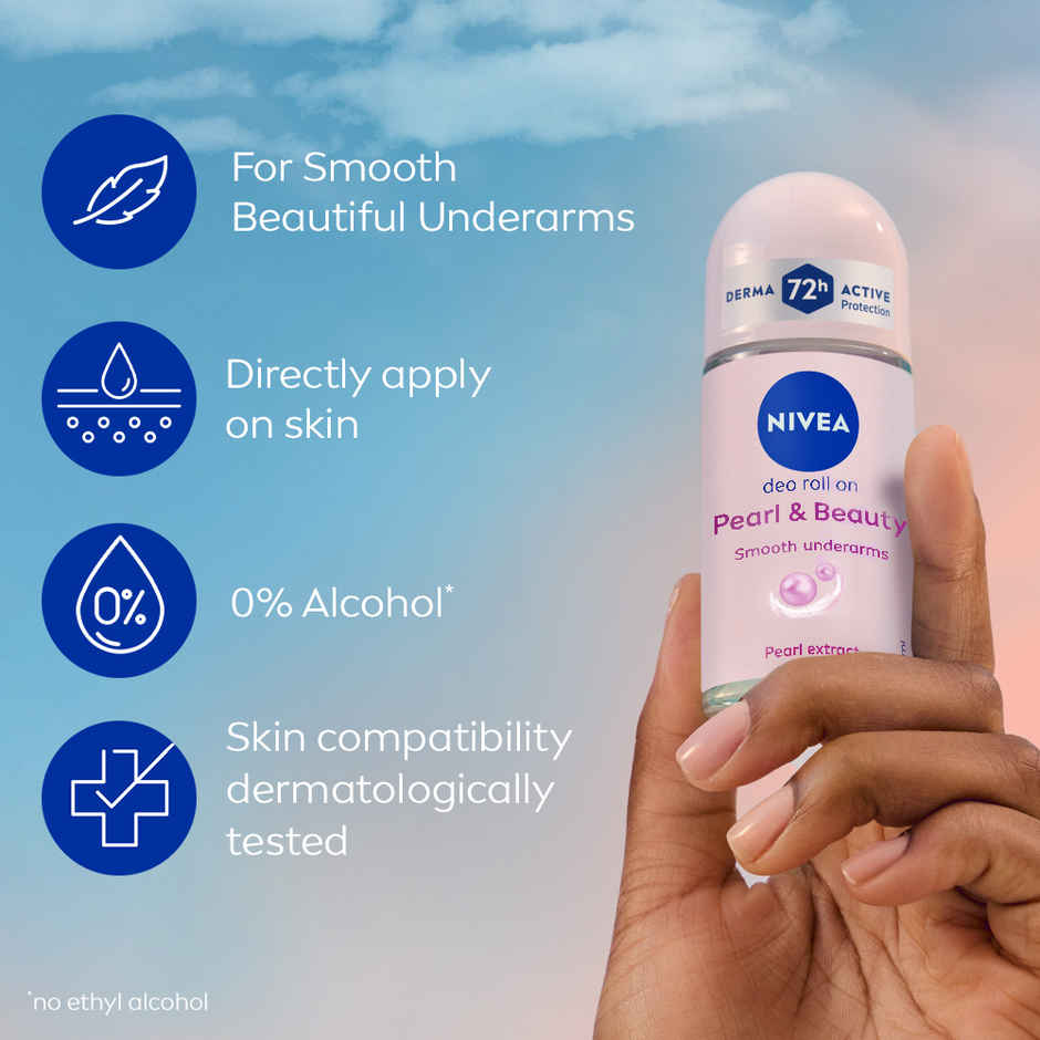 Nivea Deo Roll On Pearl beauty Underarms 72h protection