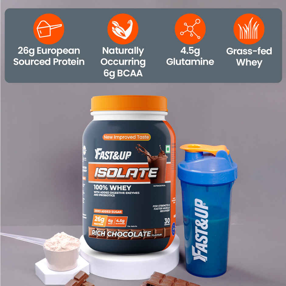 Fast&Up Isolate Complete Whey Protein Powder - Chocolate
