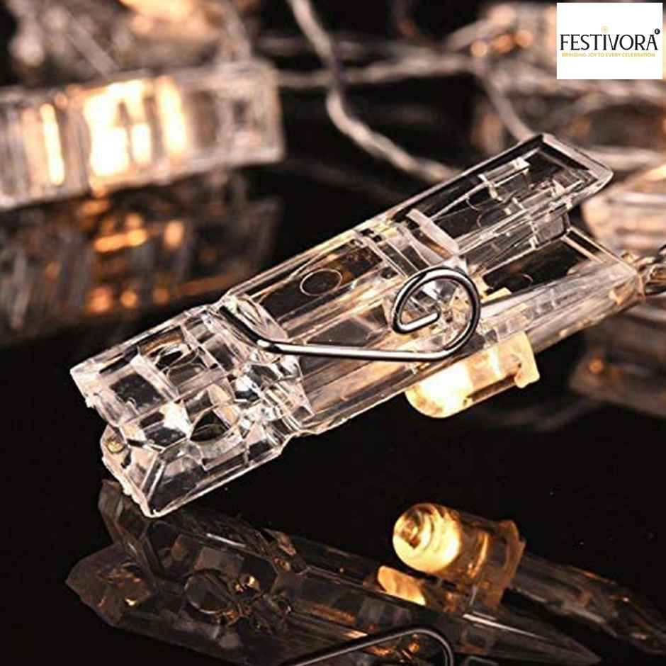 Festivora Photo Clip LED String Lights - for Photo Display | Birthday, Festival, Bedroom Decoration
